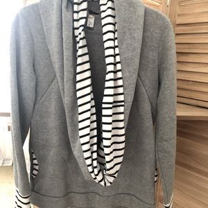 Nursing Gray Sweatshirt w/ zipper access and matching scarf